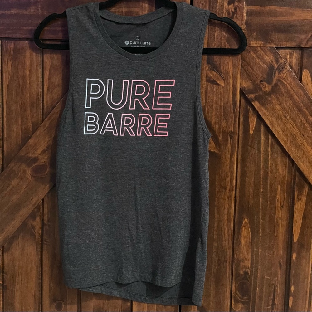 Pure Barre Ombre Logo Charcoal Grey Tank Top - Small